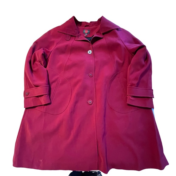 GALLERY WOMAN 1X A-LINE SWING COAT W/DETACHABLE LINING,  DROP SLEEVE, EX. COND. - Picture 3 of 14